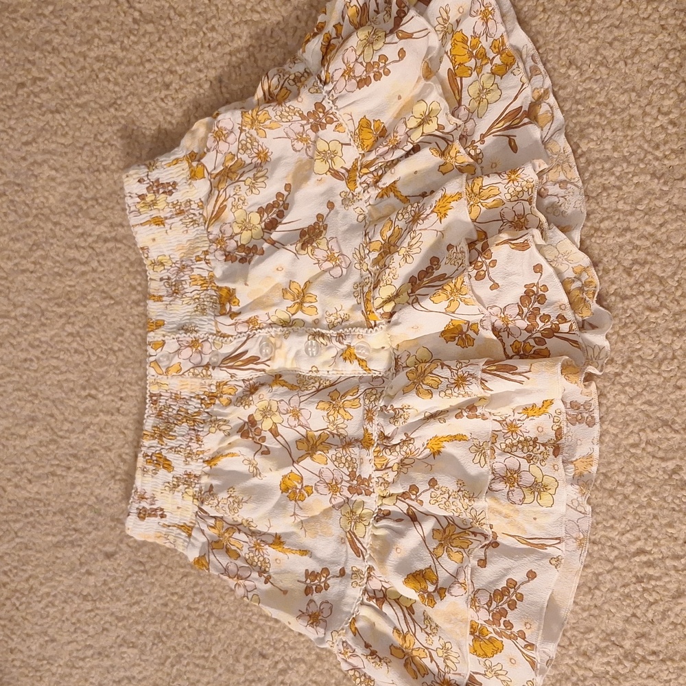 Papaya yellow floral miniskirt